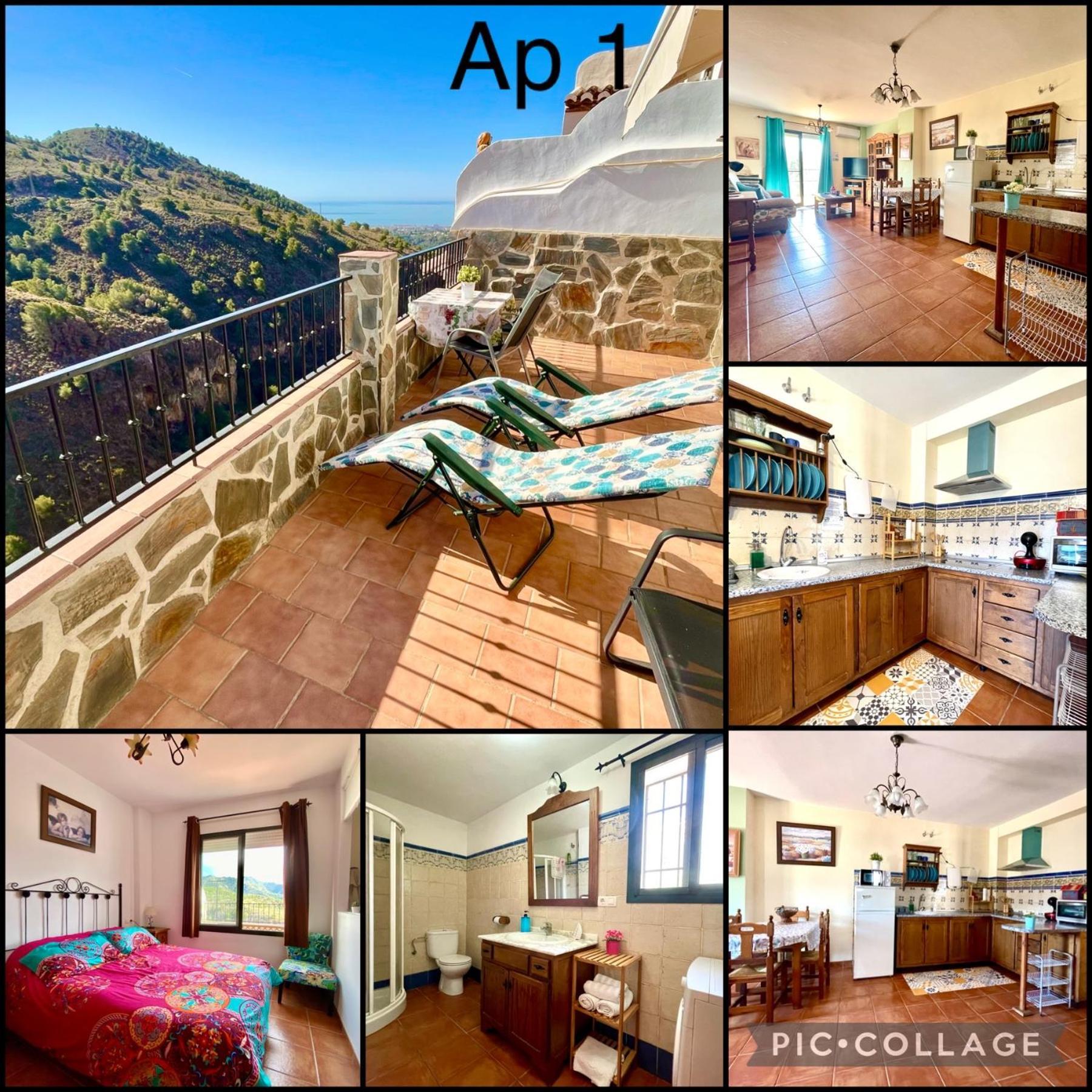 Apartamentos Axarquia , Frigiliana, Terraza Privada Con Vistas A La Montana Rio Y Al Mar Ngoại thất bức ảnh